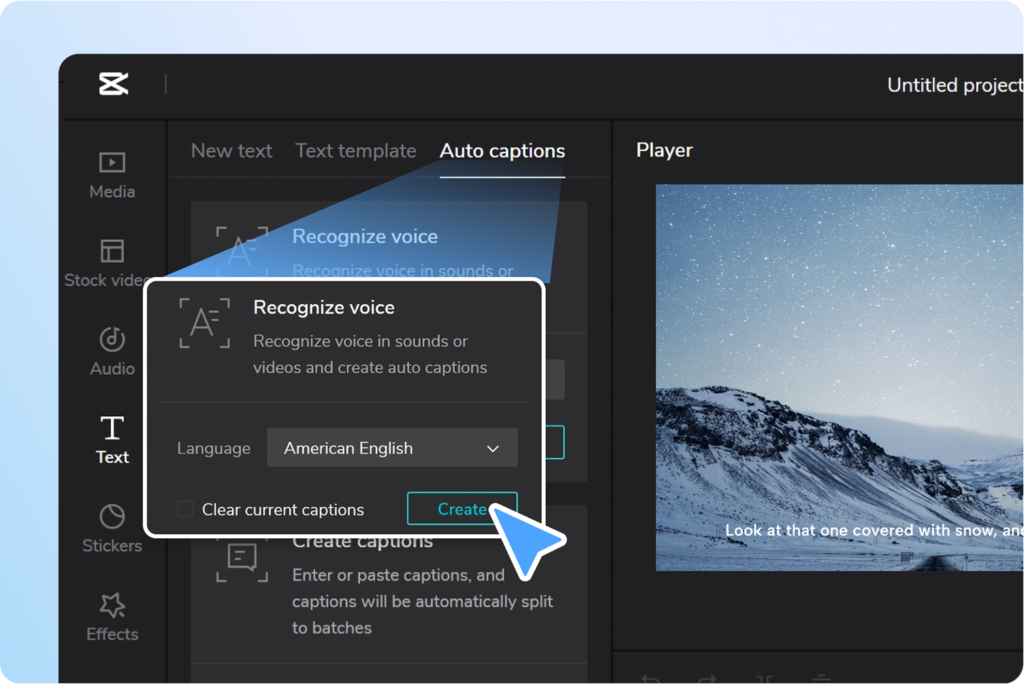 CapCut’s AI-powered auto-captioning tool